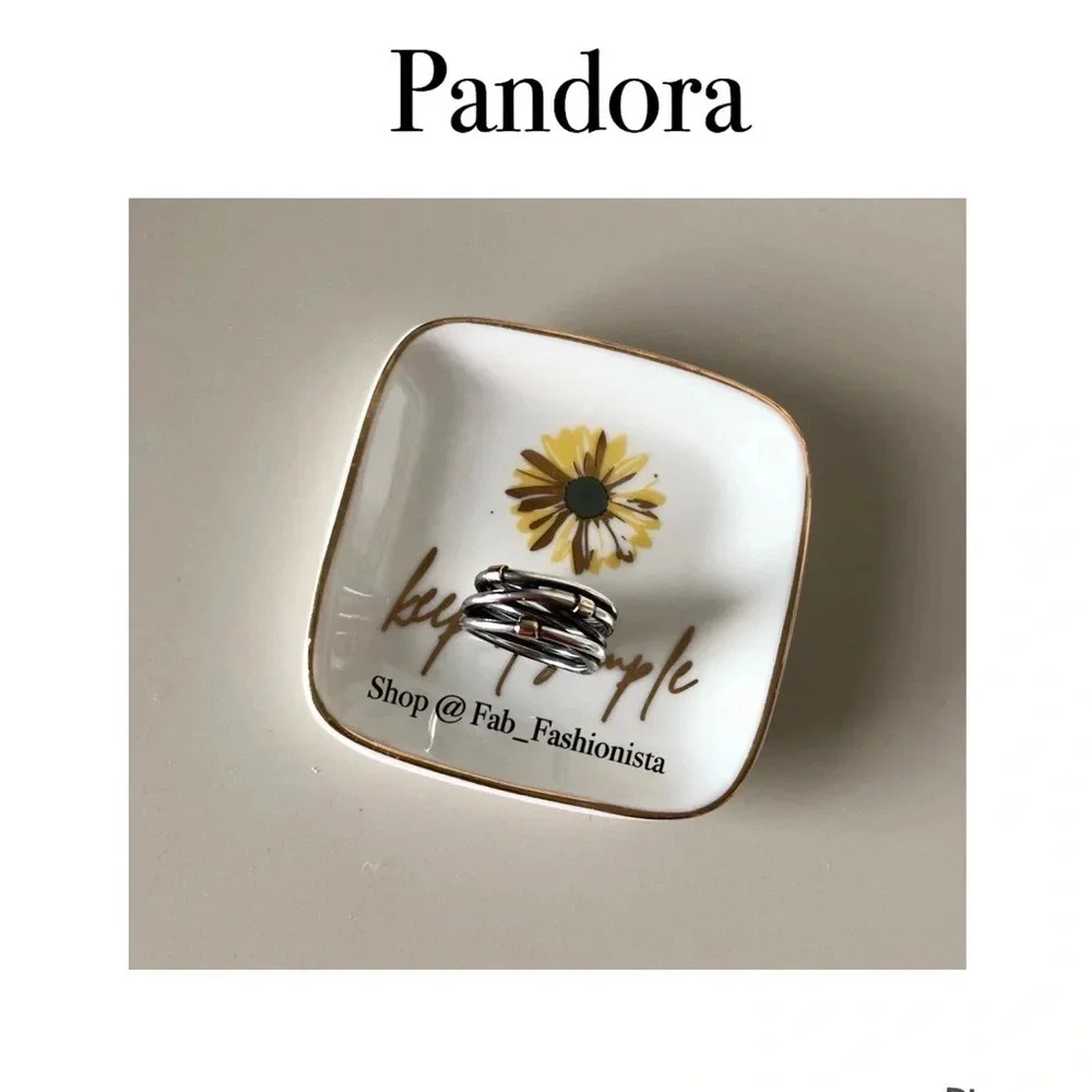 Pandora 14k gold and sterling silver ring retired size 58